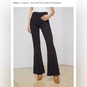 L'AGENCE Black Flare-Leg Jeans